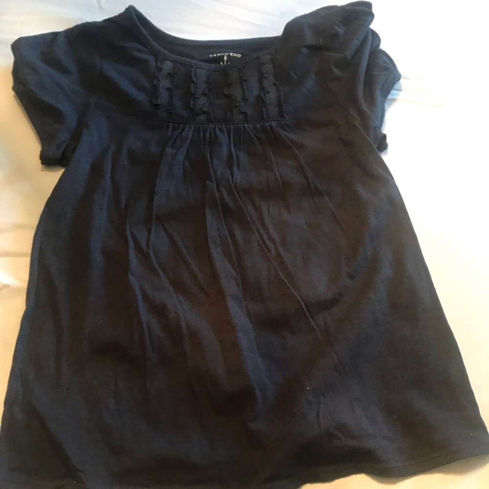 Girls size S (7-8) navy lands end short sleeve tee